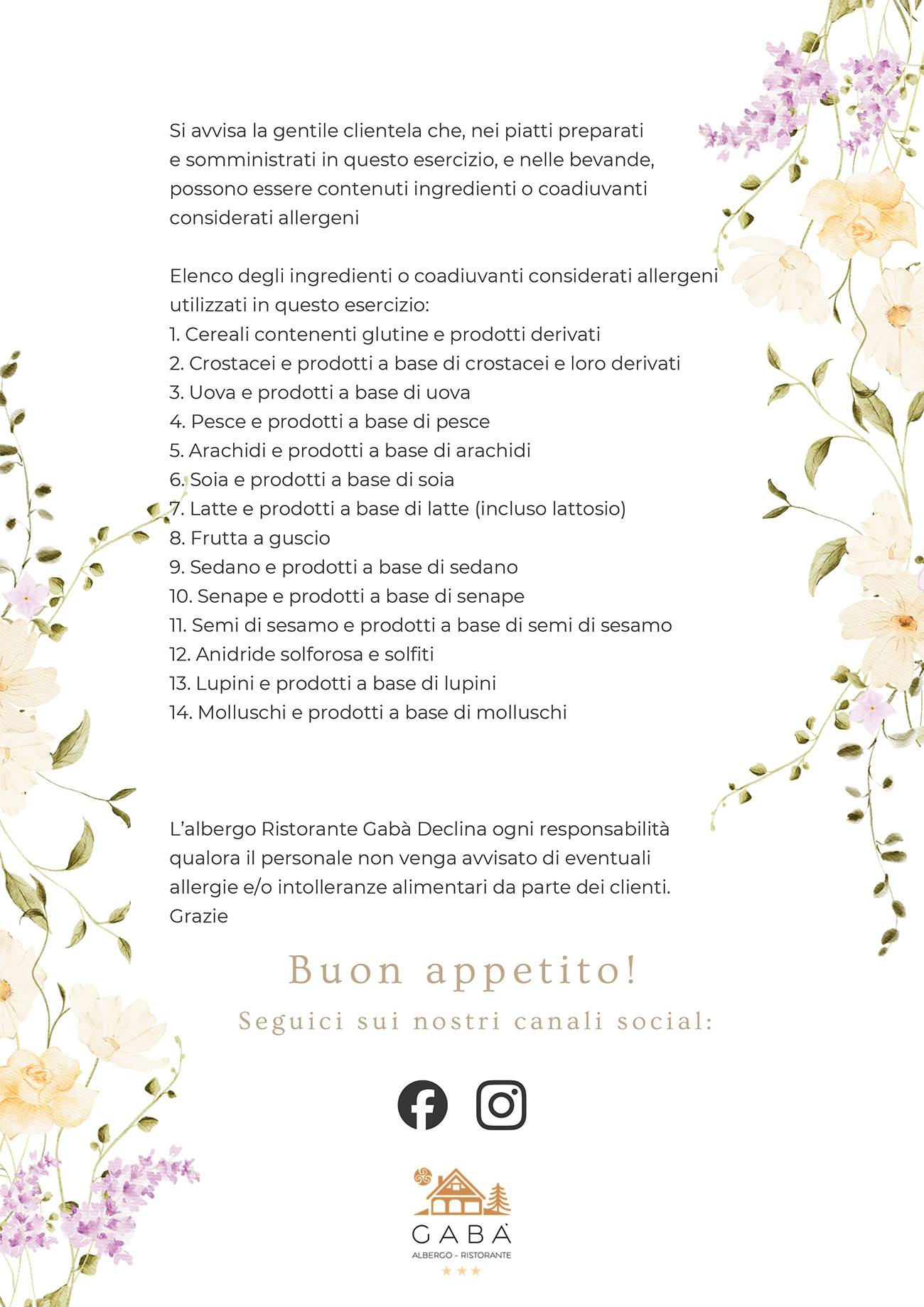 Avviso allergeni